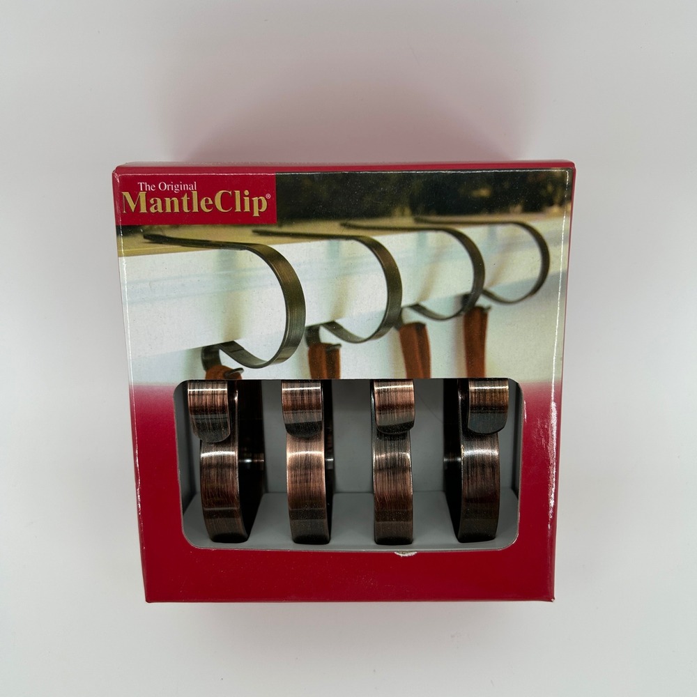 Haute Decor The Original MantleClip Stocking Hangers 4 Pack Bronze NIB Christmas